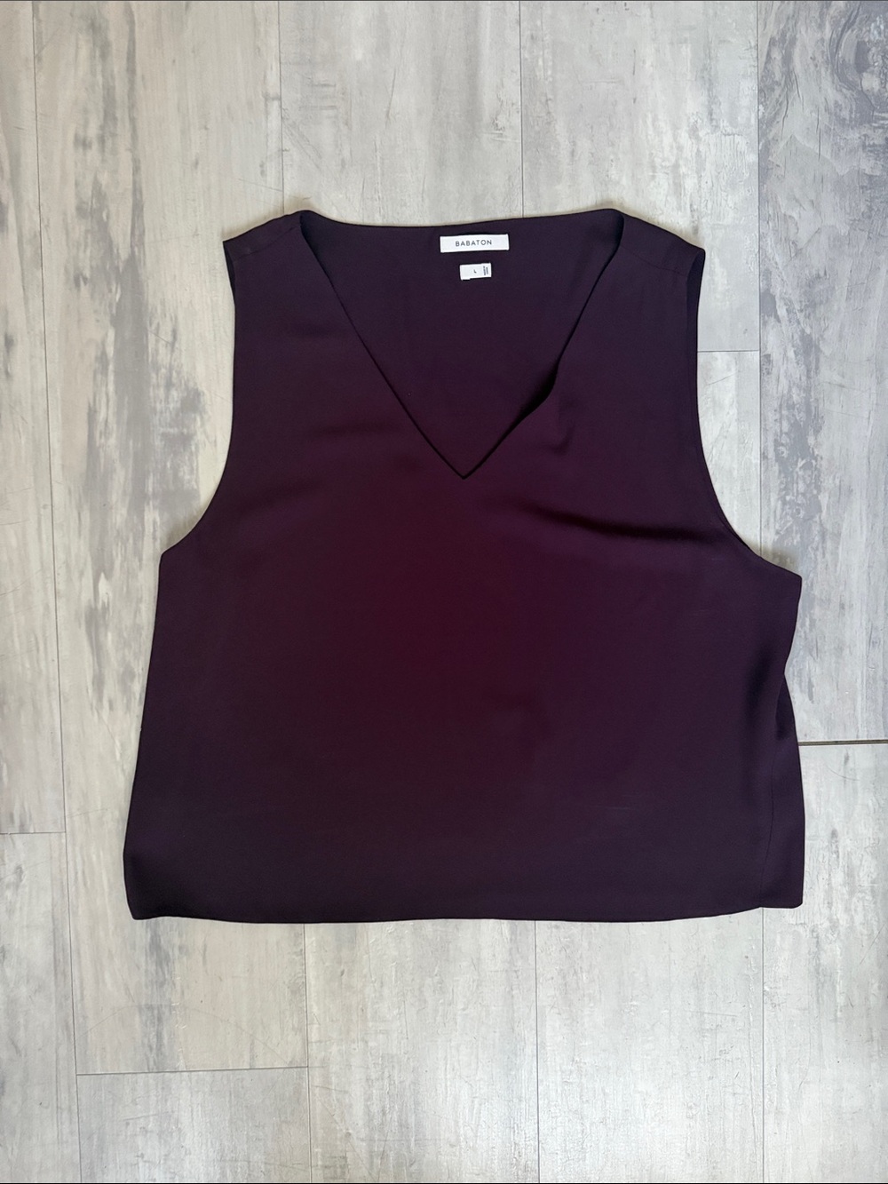 Aritzia Babaton Deep Purple V-Neck Top L